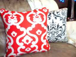 Red & White Accent Pillow Cover - thumbnail 1