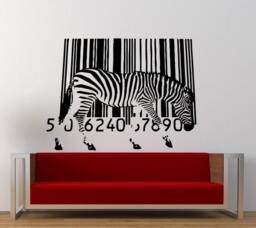 Melting Zebra Bar Code Wall Decal Sticker Vinyl Mural Leaving Bedroom Room Home Decor Free Shipping L368 - thumbnail 1