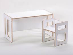 Children's Table Tim & Children's Chair Charlie in White Lacquer For The Modern Room. Reversible & Reversible Toddler