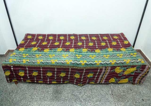 Handmade Kantha Quilt Indian Cotton Bedspread Bedding , Throw - image 1
