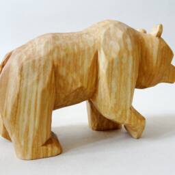 Hand Carved Wooden Bear Figurine - Rustic Forest Animal Sculpture Handmade Basswood Carving Woodland Cabin Decor Folk Art Gift - thumbnail 4
