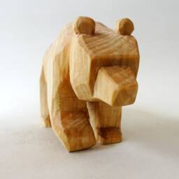 Hand Carved Wooden Bear Figurine - Rustic Forest Animal Sculpture Handmade Basswood Carving Woodland Cabin Decor Folk Art Gift - thumbnail 3