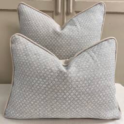 Cushions Made in Fermoie Figured Luxury Designer Decorative Pale Grey Linen Cushion Pillow Throw Cover - thumbnail 1