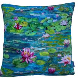 Monet Water Lilies Cushion Cover Floral Printed Cotton Fabric 16-24