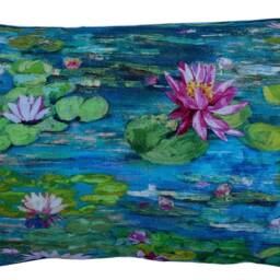Monet Water Lilies Cushion Cover Floral Printed Cotton Fabric 16-24 - thumbnail 3