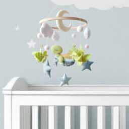 Turtle Baby Mobile For Nursery Crib Decor Handmade Felt Gift Tortoise - thumbnail 2