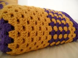Extra Large Granny Square Afghan - Blanket Throw 5.5 Ft X - thumbnail 1