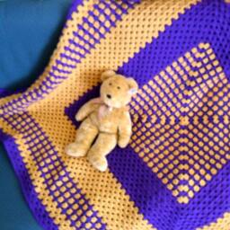 Extra Large Granny Square Afghan - Blanket Throw 5.5 Ft X - thumbnail 2