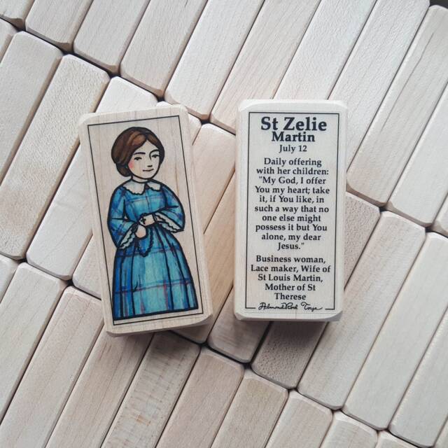 st Zelie Martin Patron Saint Block With Gift Bag // Business Woman, Mother Of Therese Catholic Toys By Almondrod - image 1