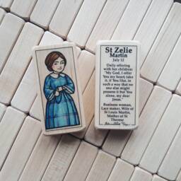 st Zelie Martin Patron Saint Block With Gift Bag // Business Woman, Mother Of Therese Catholic Toys By Almondrod