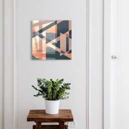 Mountain West Wall Mounted Key Cabinet, Orange Industrial Box, Geometric Abstraction, For Lovers Of Nature & Modern Design - thumbnail 1