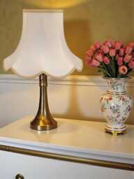 Traditional Cream Fabric Lampshade Handmade For Table & Floor Standard Lamp Bases, Wall Light Fixtures, Ceiling Fittings - thumbnail 1