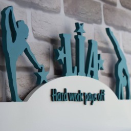 Personalized Birthday Gift For Gymnastics Trophy Shelf & Medal Holder Display With Name Wood Wall Decor Sport Girl - thumbnail 3