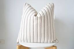 Cream Striped Pillow Cover - thumbnail 1