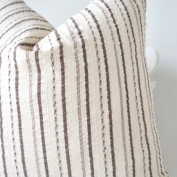 Cream Striped Pillow Cover - thumbnail 3