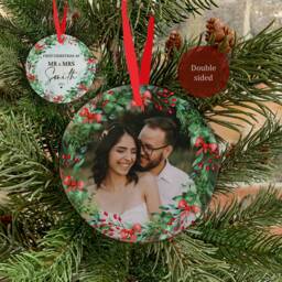 First Christmas Bauble, Wedding Present, Personalised Gift, Own Photo Special Christmas, Mr & Mrs, Our Married - thumbnail 1