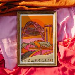 Newcastle Art Print Tyne Bridge & Angel Of The North, Bright Wall Decor - thumbnail 3