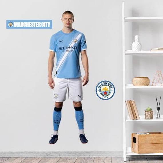 Official Manchester City Wall Sticker - Erling Haaland 25/26 Player Decal - image 1