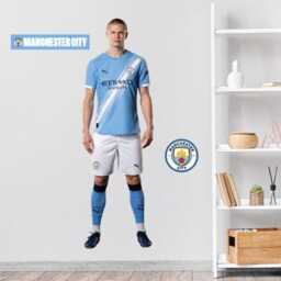 Official Manchester City Wall Sticker - Erling Haaland 25/26 Player Decal - thumbnail 1