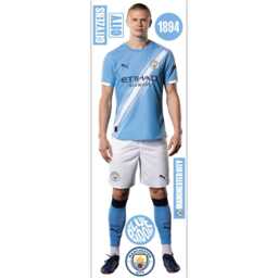 Official Manchester City Wall Sticker - Erling Haaland 25/26 Player Decal - thumbnail 2