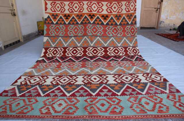 7x9 Afghan Chubi Area Rug, Tribal Flatweave Kilim Brand New Kilim, Maimana Oriental Turkmen Rug For Bedroom, Livingroom - image 1