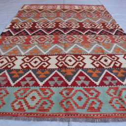 7x9 Afghan Chubi Area Rug, Tribal Flatweave Kilim Brand New Kilim, Maimana Oriental Turkmen Rug For Bedroom, Livingroom - thumbnail 2
