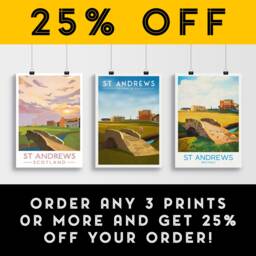 st Andrews Golf Print, 18Th Hole, Swilcan Bridge, Home Of Golf, The Old Course, Grand Lady, Scotland Illustration Art - thumbnail 2