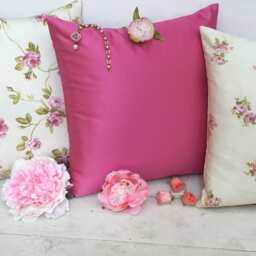 Shabby Chic Italian Cotton Sateen Floral Cushion - thumbnail 2