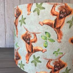 Orangutan Lampshade Drum, Monkey Lampshade, Animal Lampshade - thumbnail 3