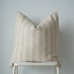 "Hmong Batik Striped Pillow Cover Neutral Cream Ivory - 20"" X 20" - thumbnail 2