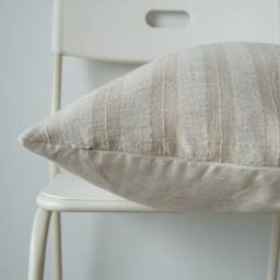 "Hmong Batik Striped Pillow Cover Neutral Cream Ivory - 20"" X 20" - thumbnail 3