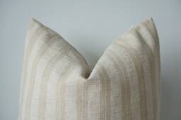 "Hmong Batik Striped Pillow Cover Neutral Cream Ivory - 20"" X 20" - thumbnail 1