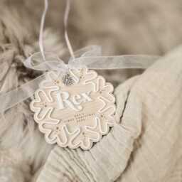 Baby's First Christmas Luxury Snowflake Decoration, Personalised Gift For New Baby To Celebrate Their First - thumbnail 4