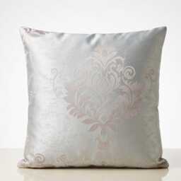 Blush Pink Duck Egg Blue Damask Cushion Cover - 18x18 - thumbnail 1
