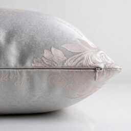 Blush Pink Duck Egg Blue Damask Cushion Cover - 18x18 - thumbnail 3