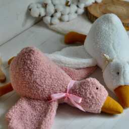 Pink Goose Toy - Toddler Hugging Doll Pet Baby Gift Personalized Plush With Name On Wing - thumbnail 3