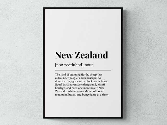 New Zealand Funny Definition Oceania Gift Wall Art Print - image 1
