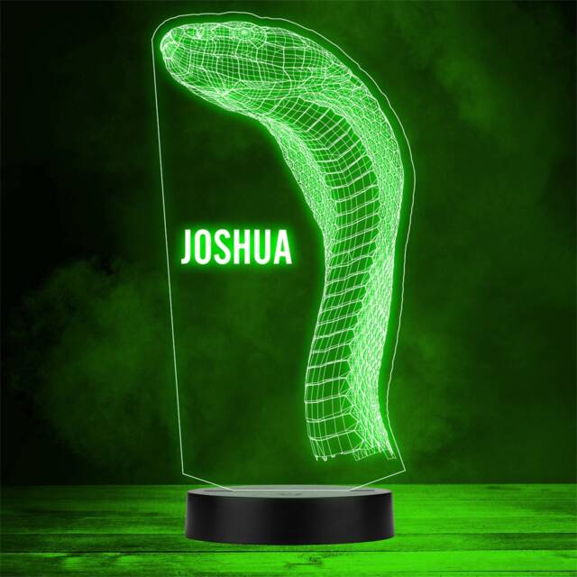 3D Style Snake's Head Geometric Personalised Gift Colour Change Led Night Light - image 1