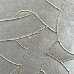 Luxury Designer Silver Grey Swirl Taupe Beige Satin Cushion Cover Throw Pillow - thumbnail 2