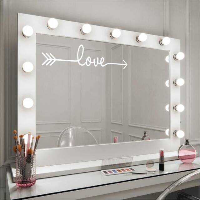 Love Arrow Removable Vinyl Wall Mirror Decal Stickers Home Decor Art - image 1