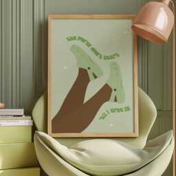 Crocs Art Print Preppy Feet Illustration, Croc Clog Shoes - thumbnail 1