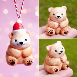 Handmade Ceramic Seal Christmas Ornament, Cute Figurine - thumbnail 4
