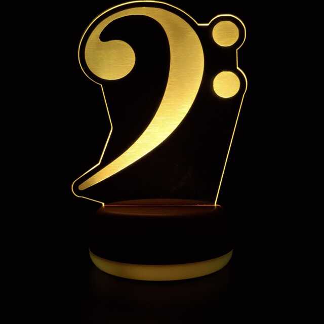 Bass Clef Music Led Night Light, Musical Note Light Gift, Lights, Bedroom - image 1