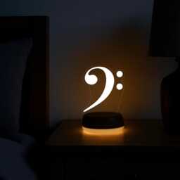 Bass Clef Music Led Night Light, Musical Note Light Gift, Lights, Bedroom - thumbnail 3