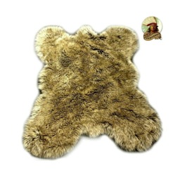 Faux Fur Bear Skin Rug - Rocky Mountain Pelt, Designer Throw - thumbnail 1
