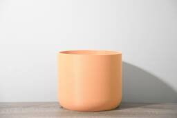 "Minimalist Planter With Drainage & Saucer in Orange Sherbet, Unique 3D-Printed Plant Pot, Sizes 4"" 5"" 6"" 7"" 8" - thumbnail 1