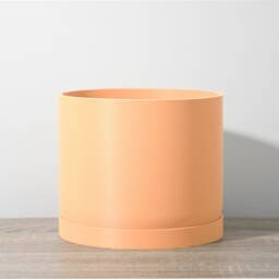 "Minimalist Planter With Drainage & Saucer in Orange Sherbet, Unique 3D-Printed Plant Pot, Sizes 4"" 5"" 6"" 7"" 8" - thumbnail 2