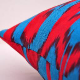 Red & Blue Ikat Long Body Pillow Cover - thumbnail 4