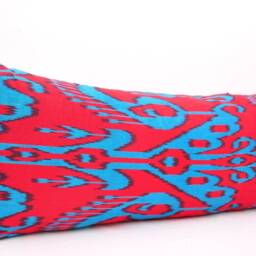 Red & Blue Ikat Long Body Pillow Cover - thumbnail 2