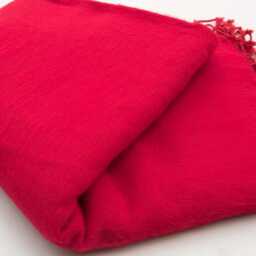 Red Yak Wool Blanket Large Travel Shawl Meditation Wrap Handwoven Throws - thumbnail 4
